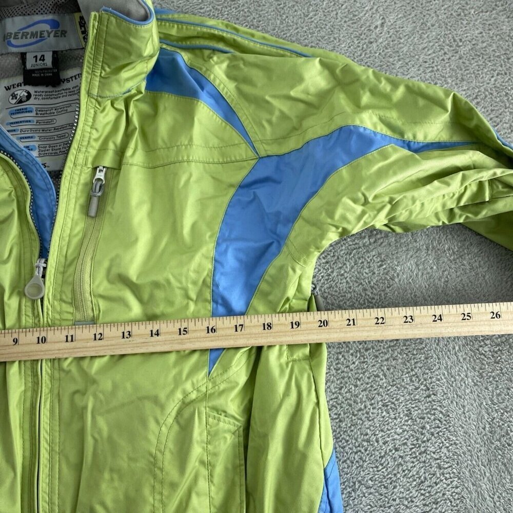Obermeyer Juniors Weather X System Jacket Size 14 Green & Blue Waterproof 4970 - Picture 7 of 9